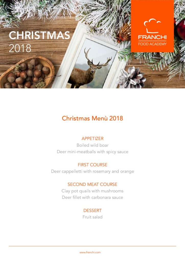 2018 Christmas Menu